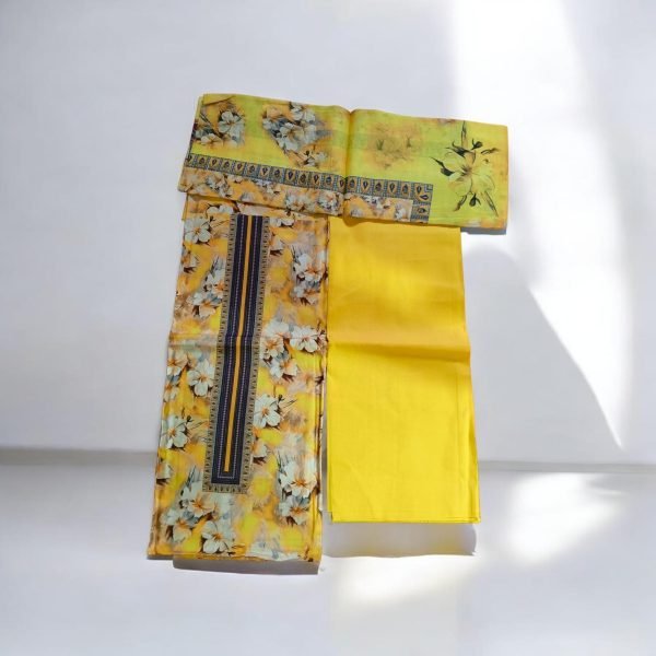 এক্সক্লুসিভ গর্জিয়াস এমব্রয়ডারি ওয়ার্ক গাউন থ্রি পিস ব্লেক হোয়াইট কমিউনিকেশন